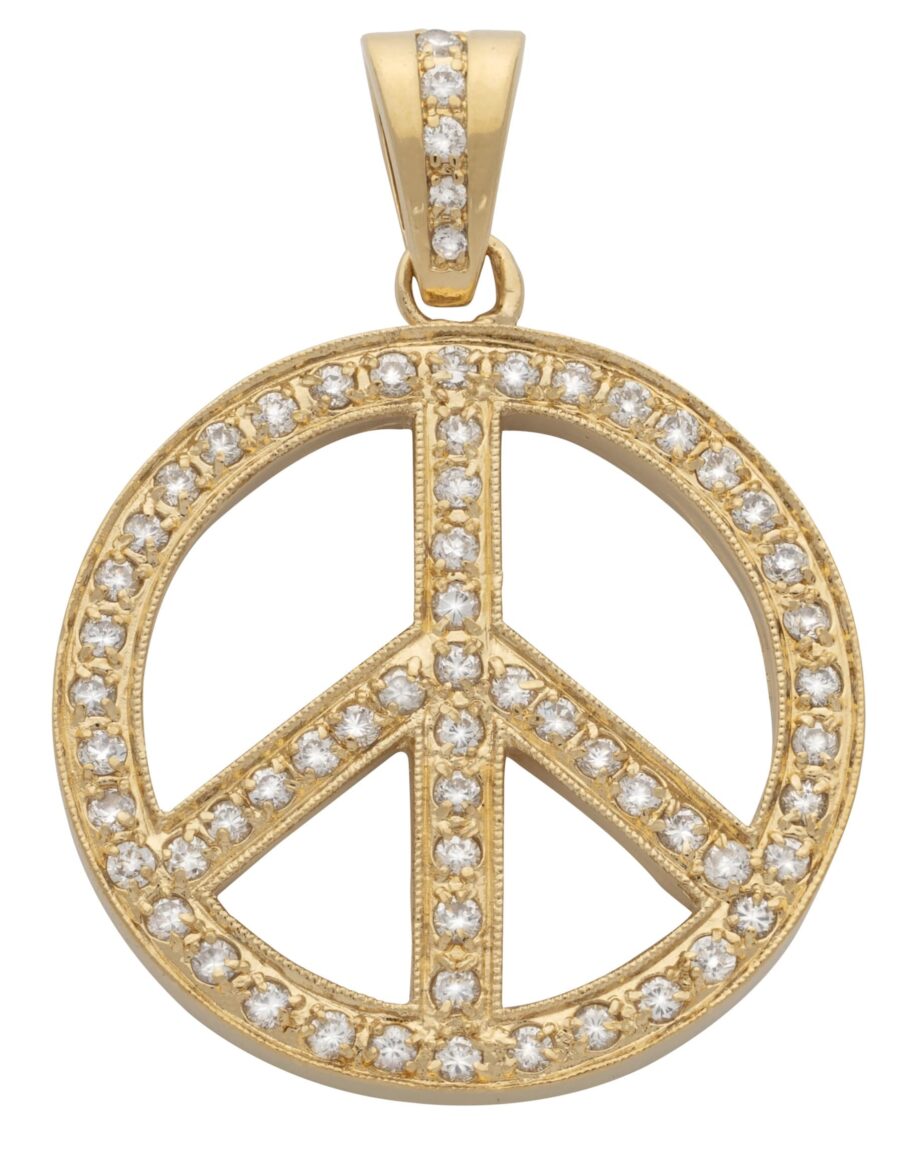 CZ Peace Sign Pendant