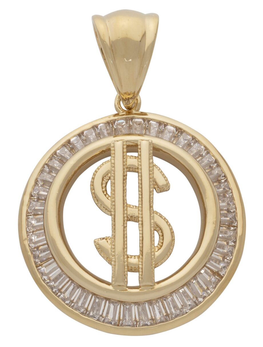 CZ Round $ Pendant