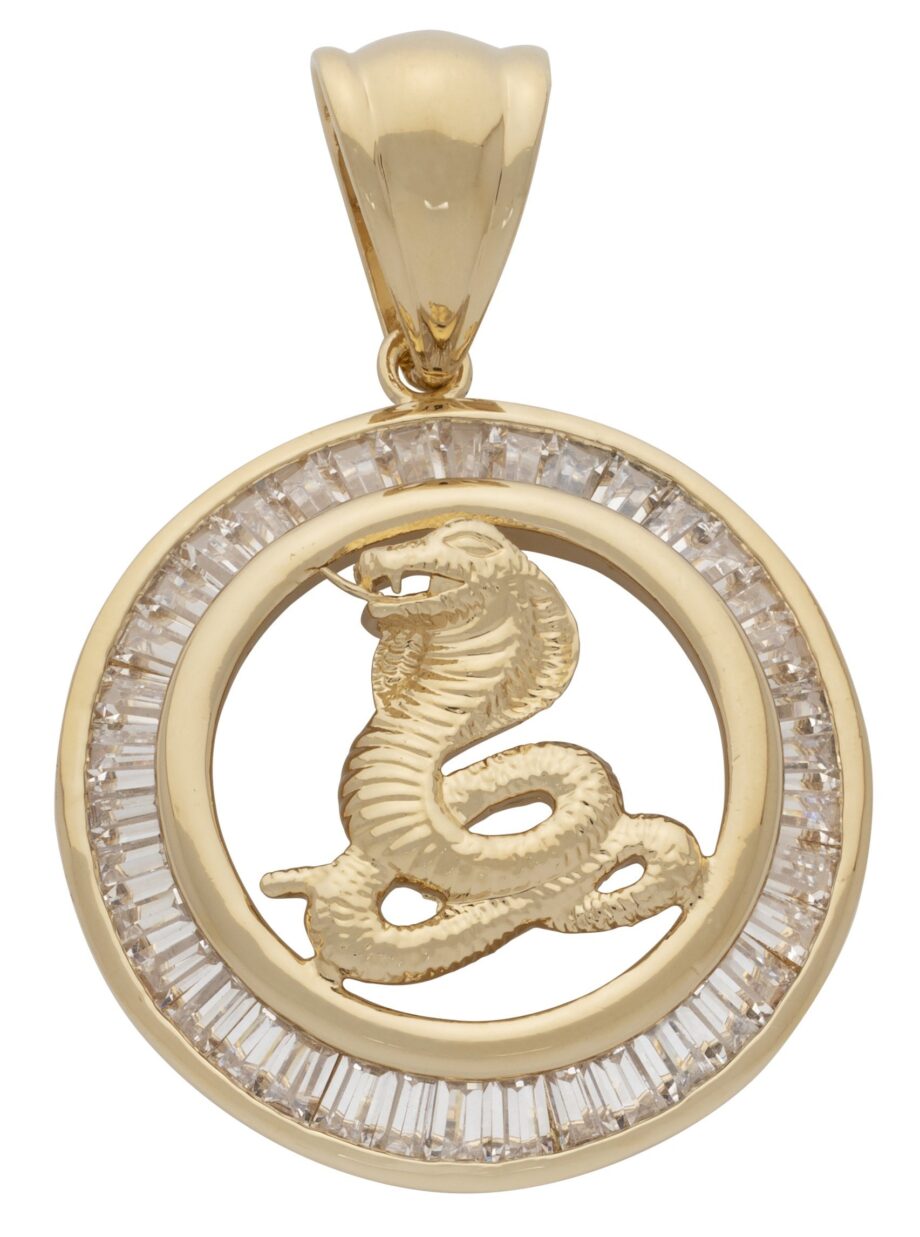 CZ Round Cobra Pendant