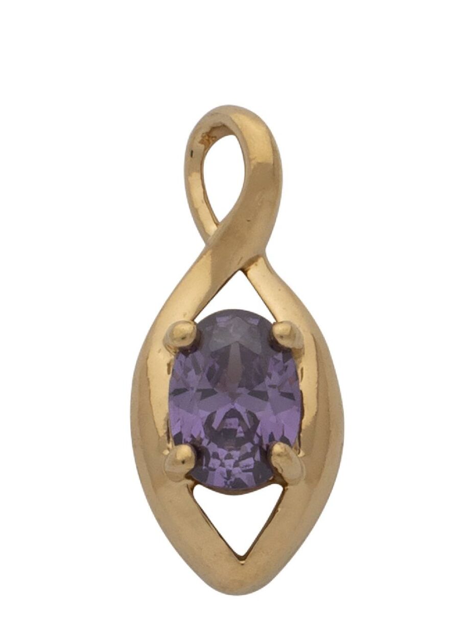 CZ Purple Oval Pendant