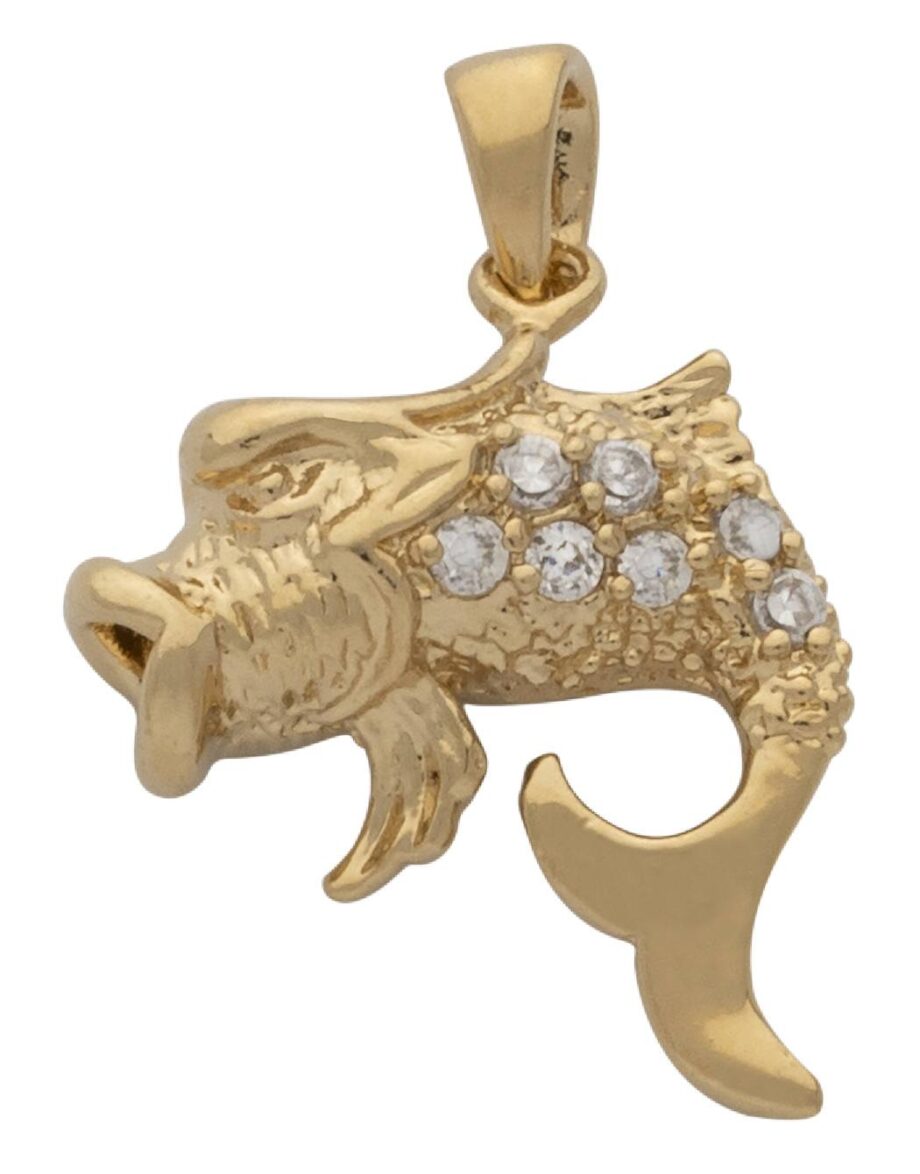 CZ Opened Mouth Bass Pendant