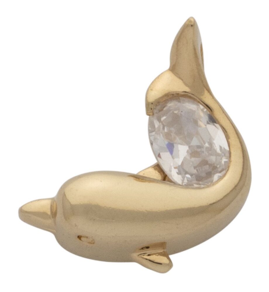 CZ Dolphin Pendant