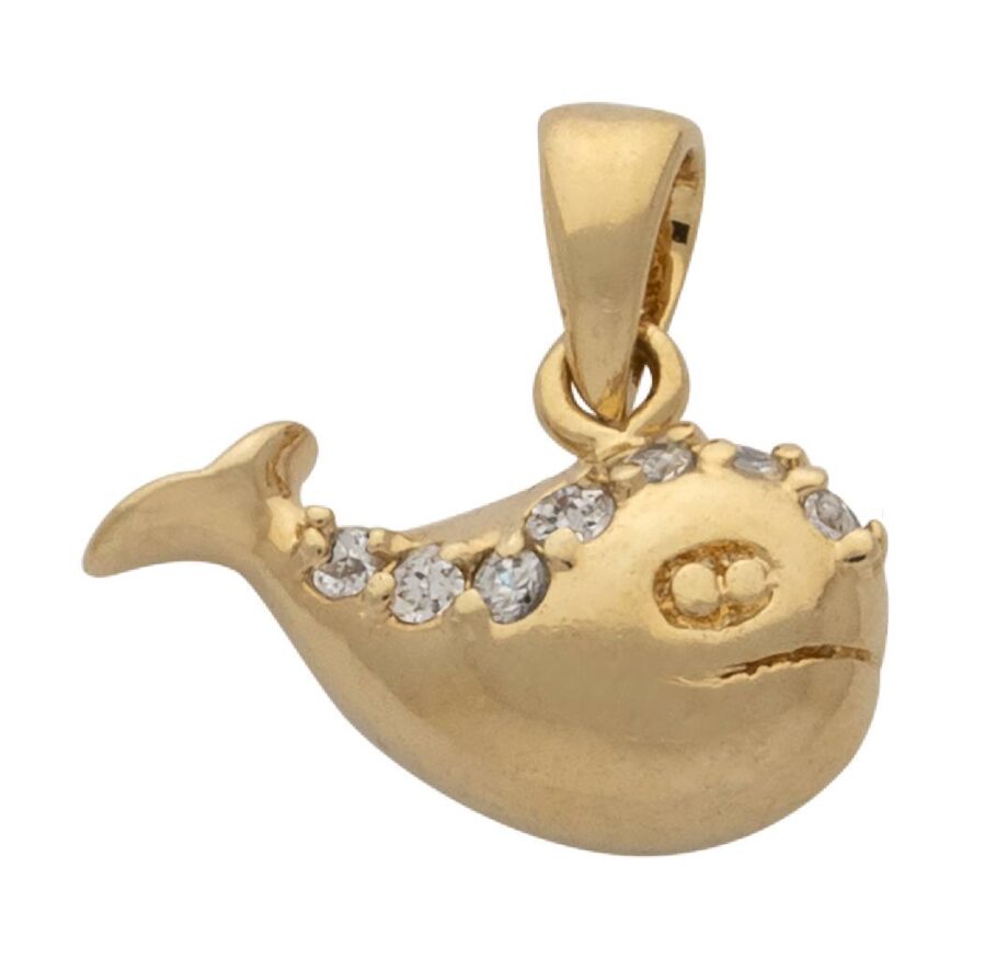 CZ Whale Pendant