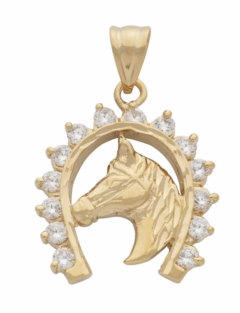 CZ Horseshoe with Horse Head Center