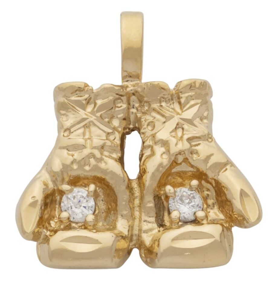 CZ Double Boxing Gloves Pendant