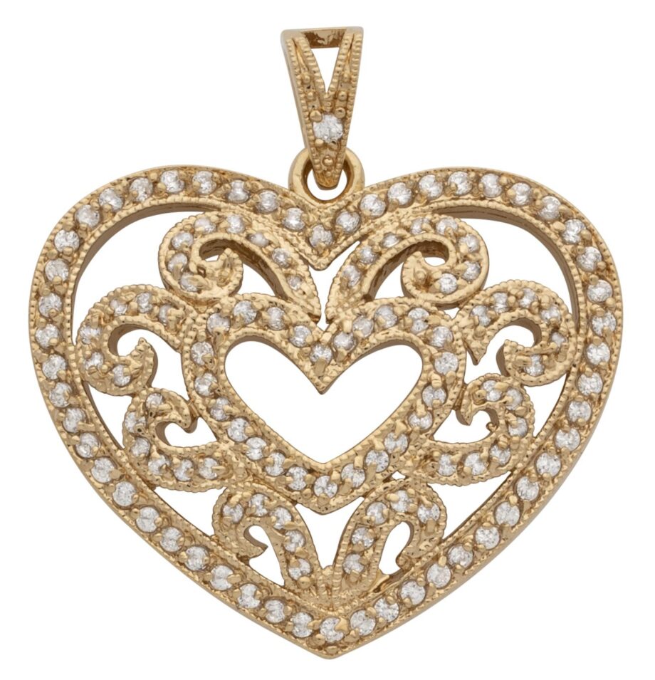 CZ Heart Pendant