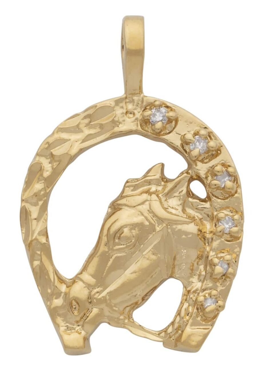 CZ Horseshoe/Horse Head Pendant