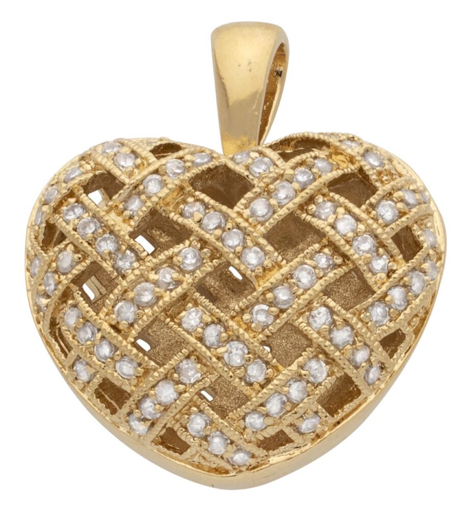 CZ Puff Heart Pendant