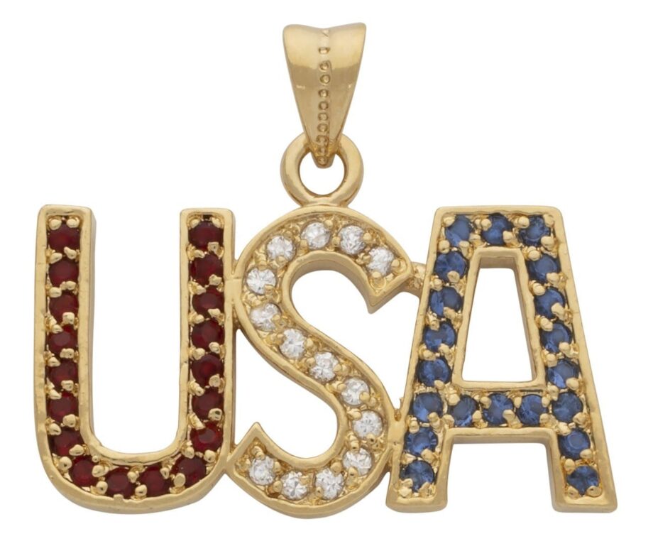 CZ USA Red/White/ Blue Pendant